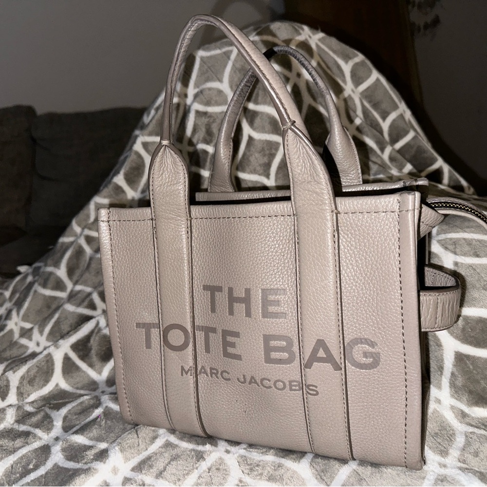 Marc Jacobs small leather cement tote bag
